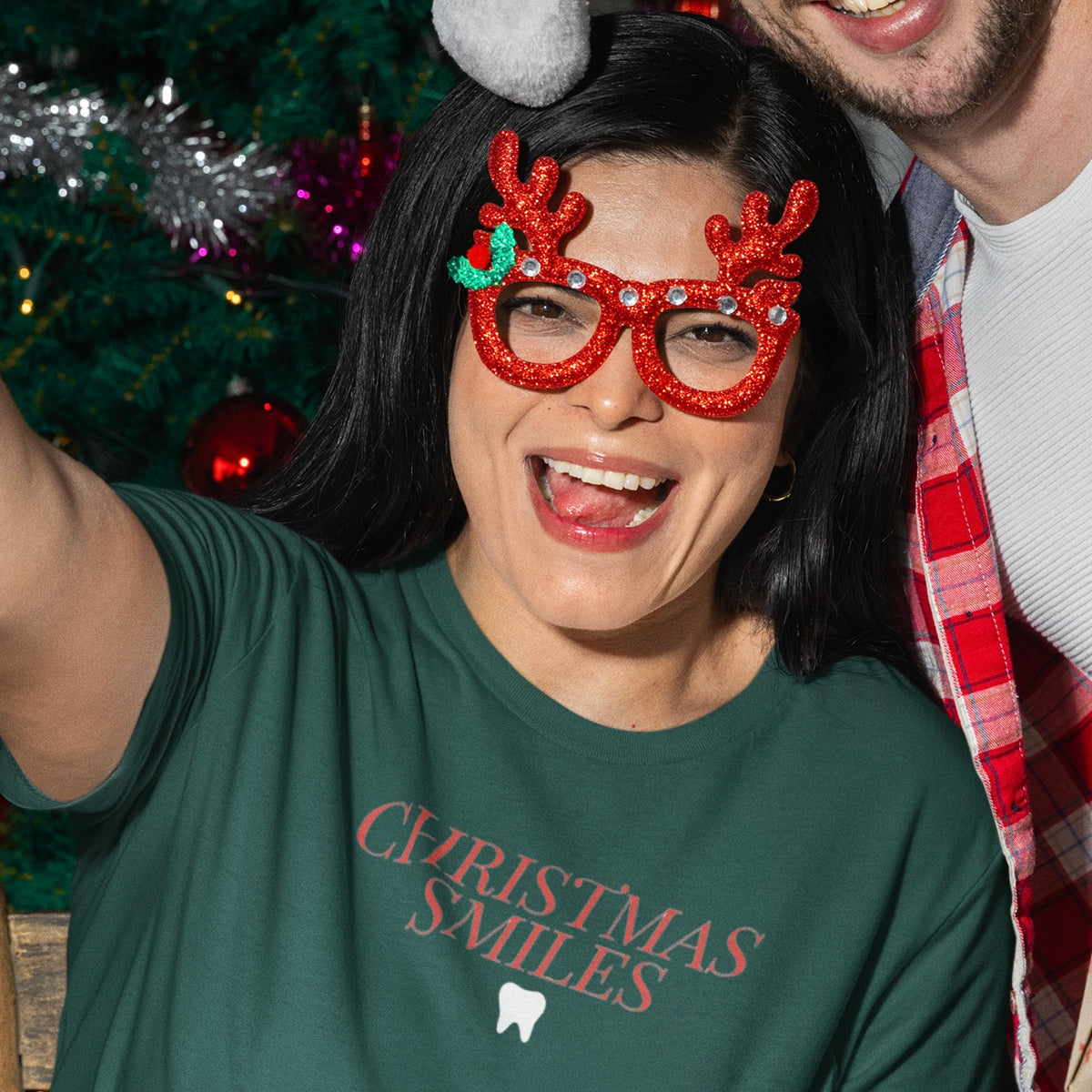 Christmas Smiles Embroidered Classic T-Shirt – lovely32