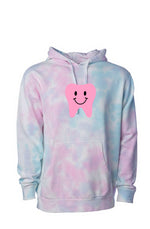 Pink Happy Tooth Tie Dye Cotton Candy Hoodie