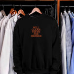 Will Clean Teeth For H Embroidered Heavyweight Sweatshirt- Black