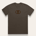 G Tooth Brown Faded T-Shirt With Chocolate Embroidery