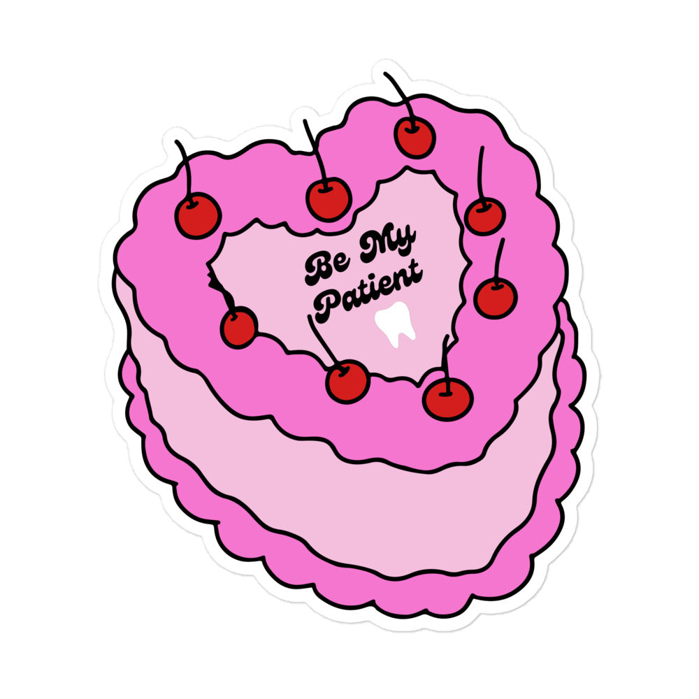 Be My Patient Heart Cake Sticker