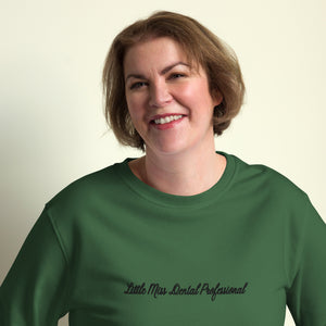 Little Miss Dental Professional Organic Black Embroidered Sweatshirt