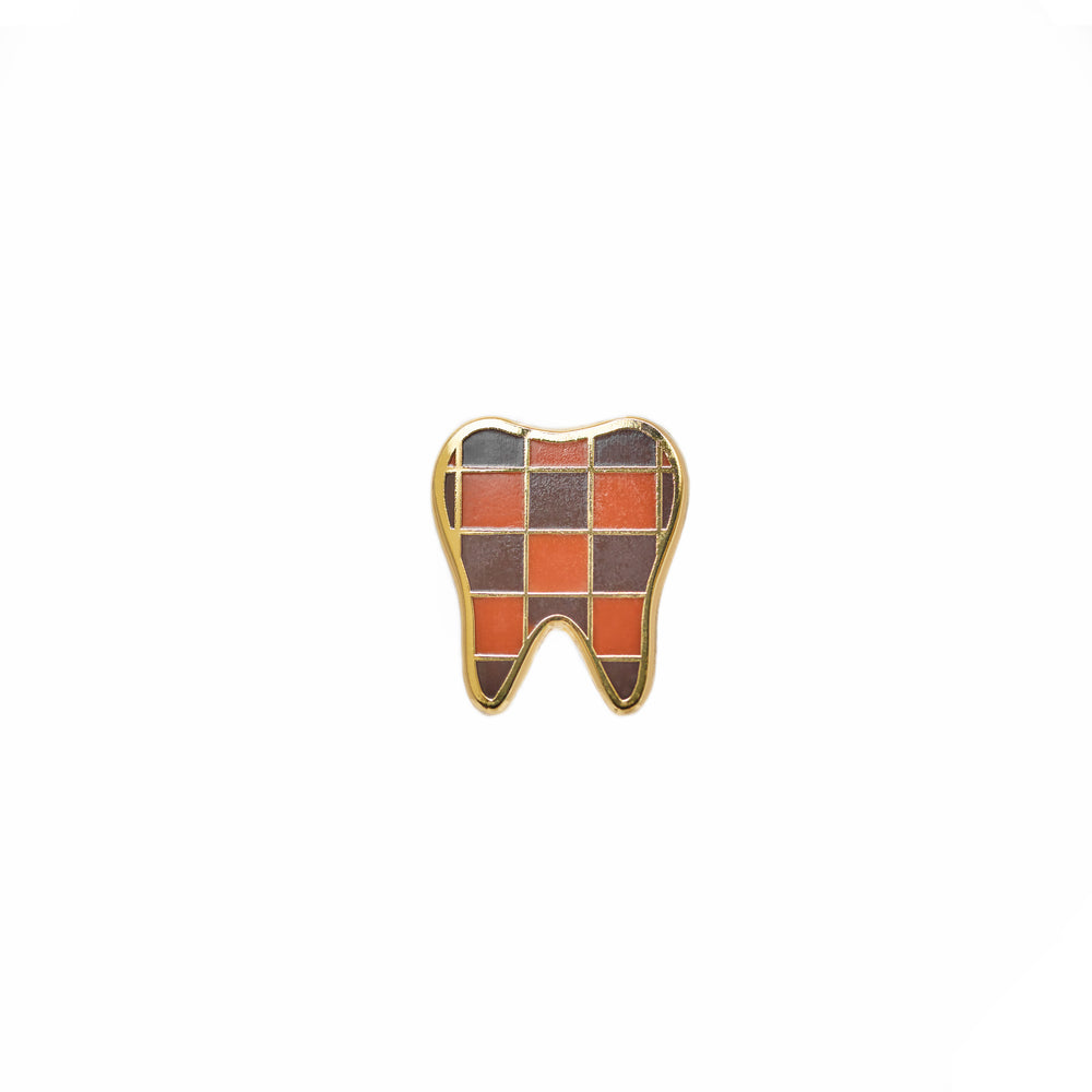 Specialty Tooth Pin - Couture Brown Damier Print