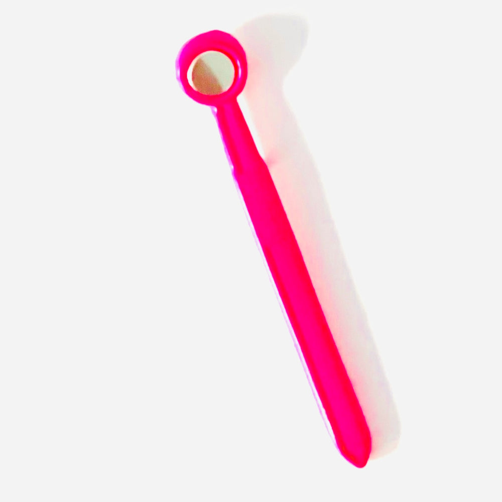 Mouth Mirror Pin- Hot Pink