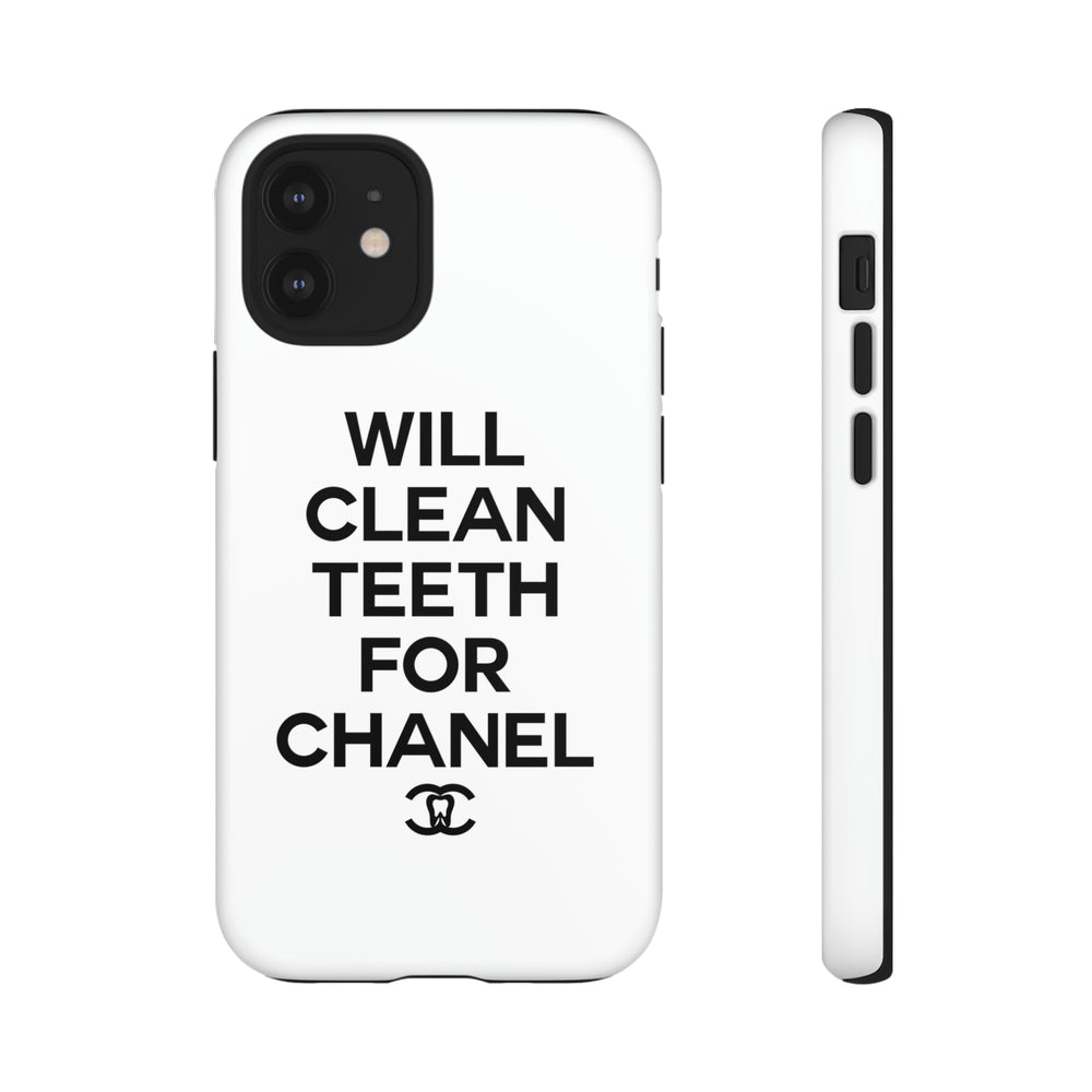 Will Clean Teeth For C Tough Cell Phone Case- White