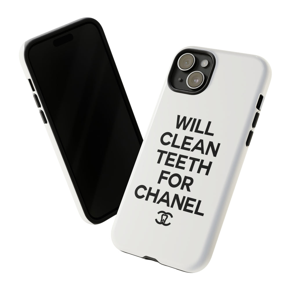 Will Clean Teeth For C Tough Cell Phone Case- White