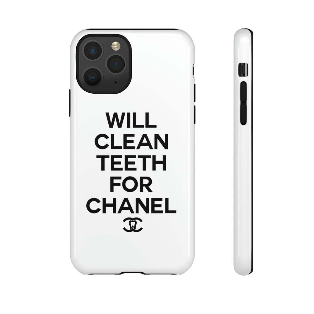 Will Clean Teeth For C Tough Cell Phone Case- White