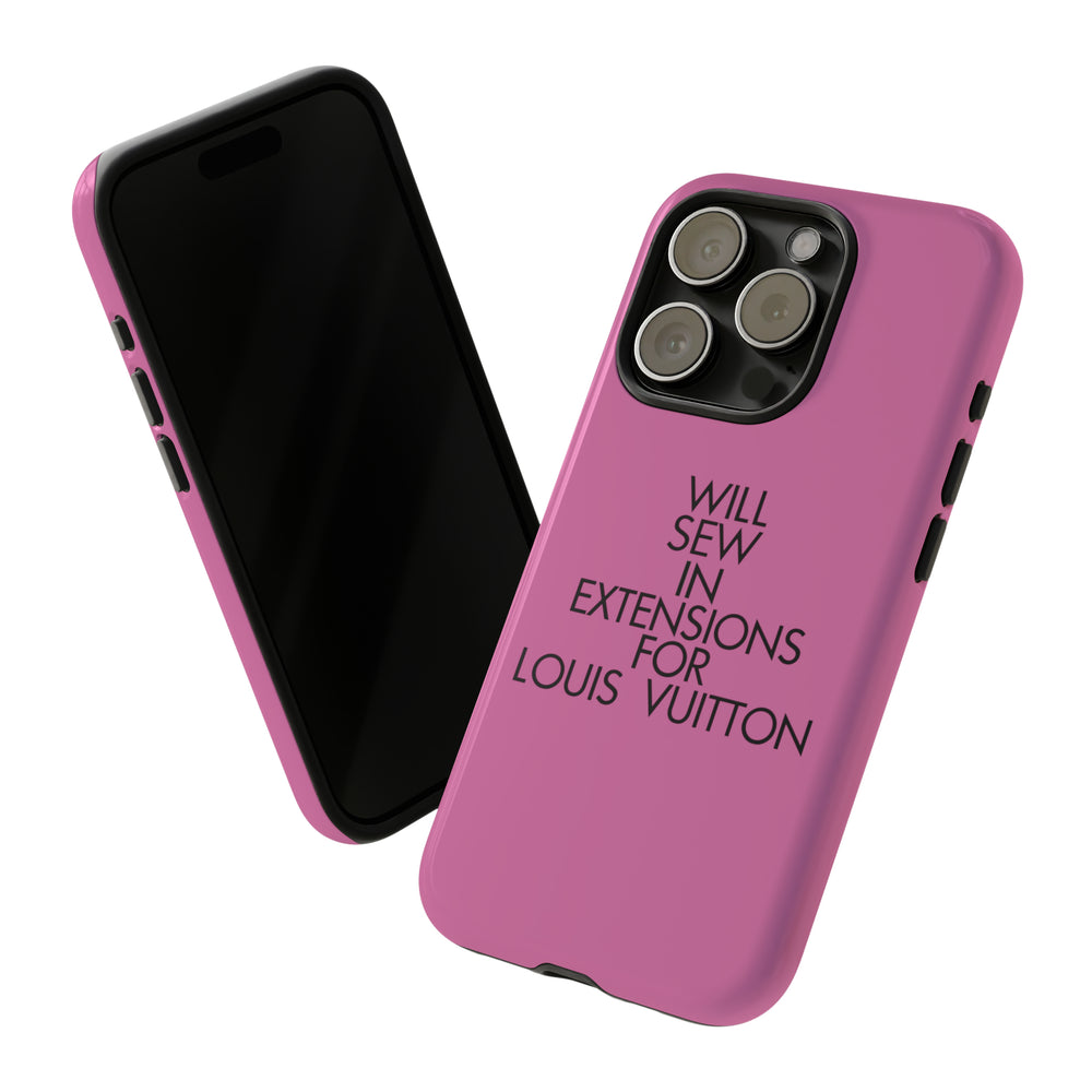 Will Sew In Extensions For L Tough Cell Phone Case- Pink