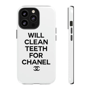 Will Clean Teeth For C Tough Cell Phone Case- White