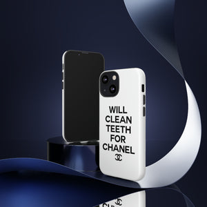 Will Clean Teeth For C Tough Cell Phone Case- White