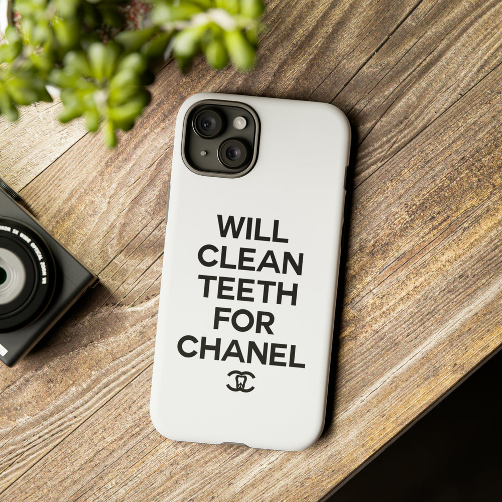 Will Clean Teeth For C Tough Cell Phone Case- White