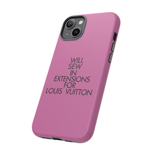 Will Sew In Extensions For L Tough Cell Phone Case- Pink