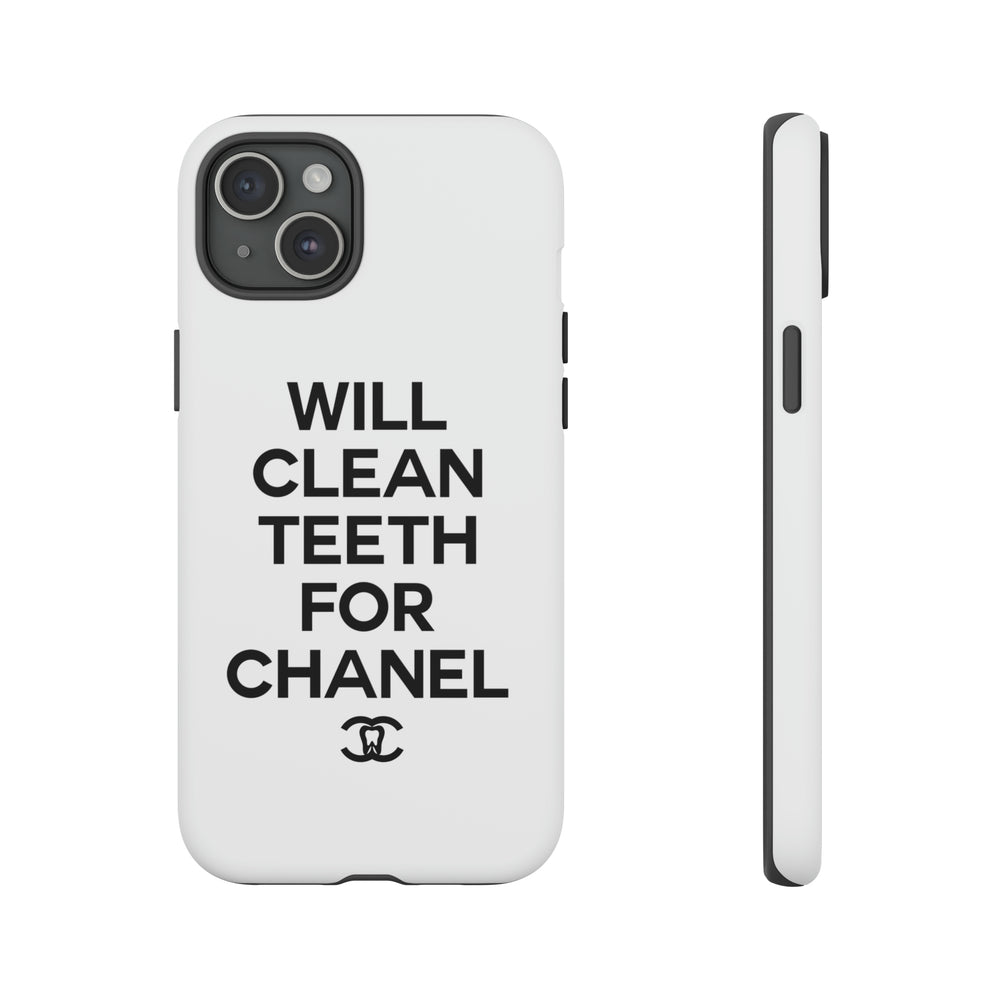 Will Clean Teeth For C Tough Cell Phone Case- White