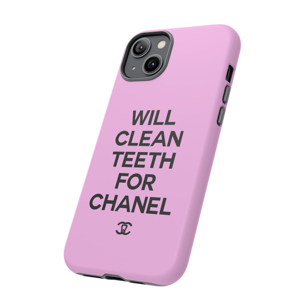 Will Clean Teeth For C Tough Cell Phone Case- Pink