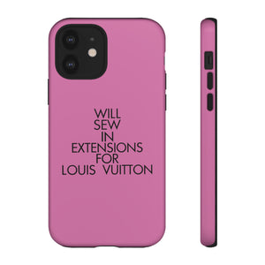 Will Sew In Extensions For L Tough Cell Phone Case- Pink