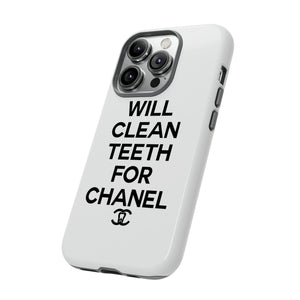 Will Clean Teeth For C Tough Cell Phone Case- White