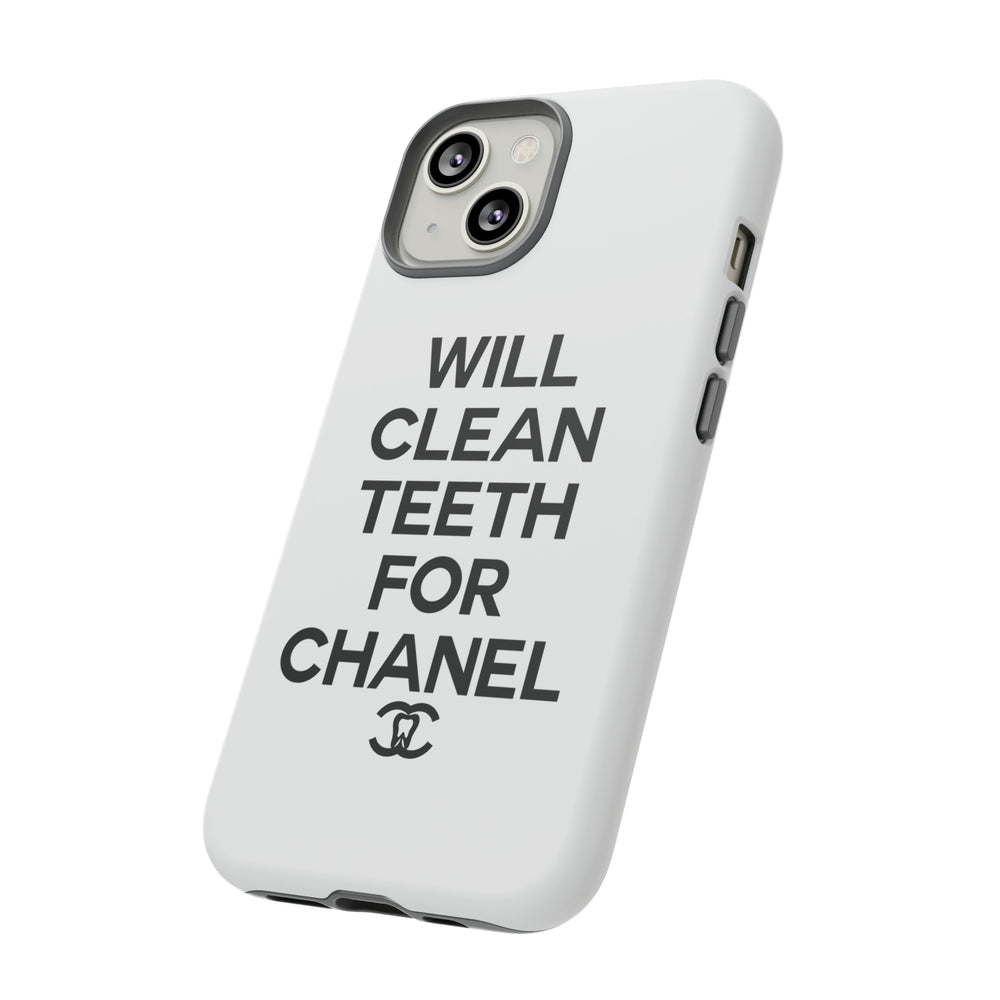 Will Clean Teeth For C Tough Cell Phone Case- White