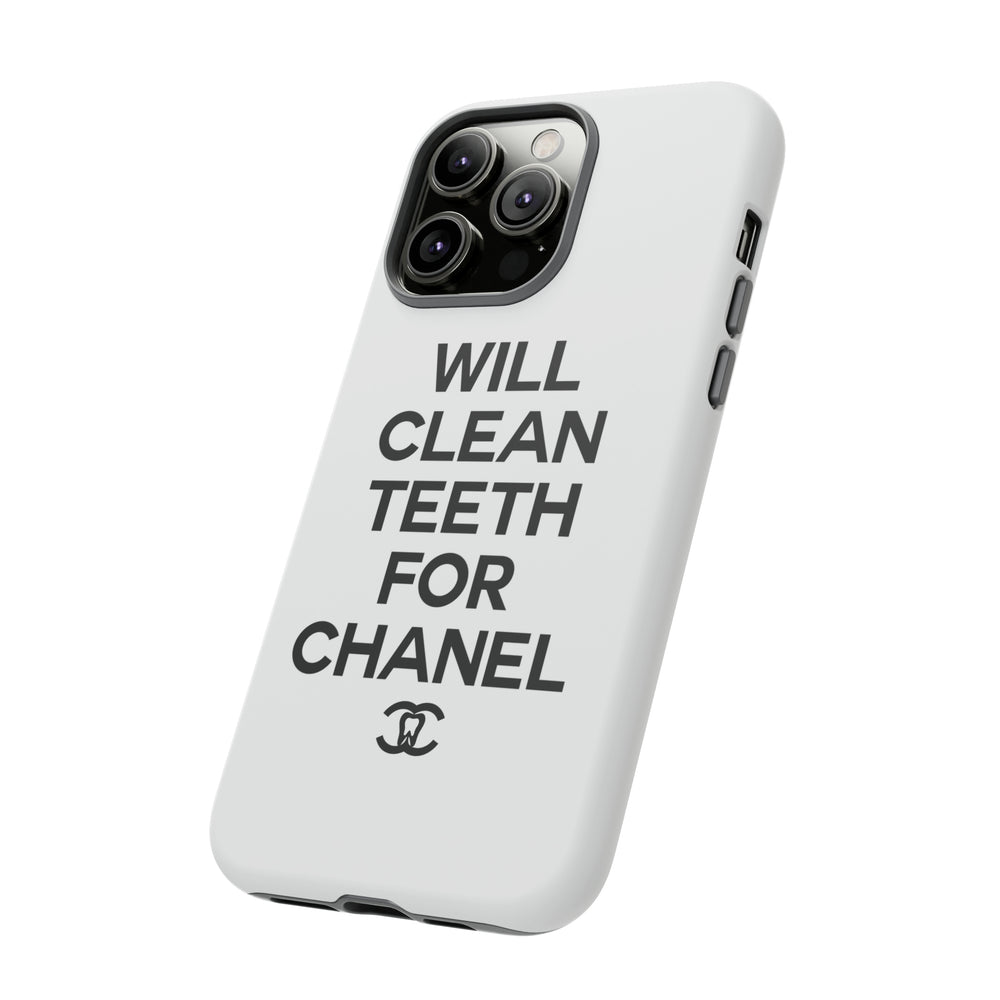 Will Clean Teeth For C Tough Cell Phone Case- White