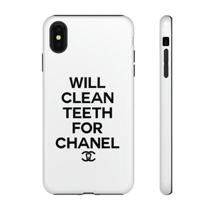 Will Clean Teeth For C Tough Cell Phone Case- White