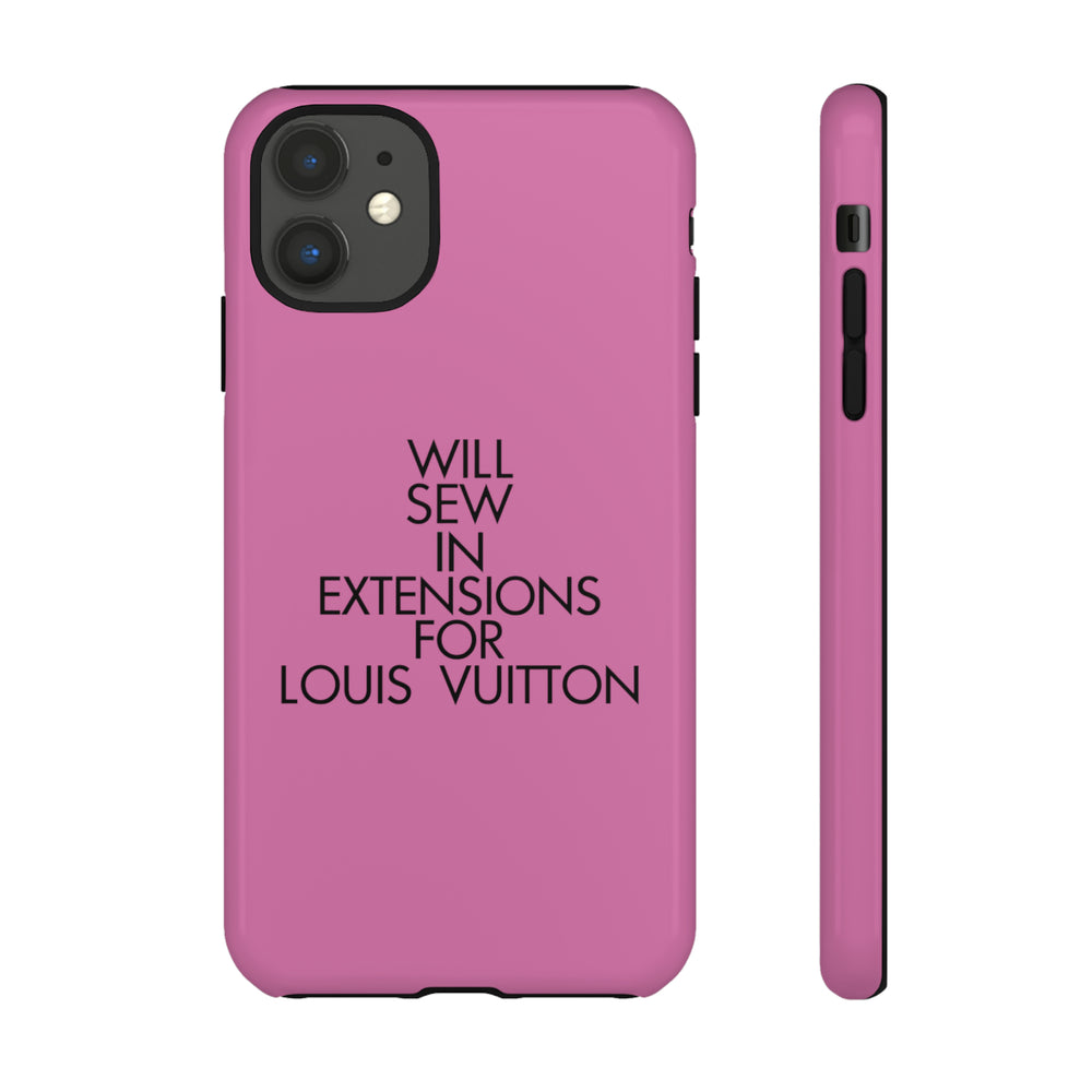 Will Sew In Extensions For L Tough Cell Phone Case- Pink