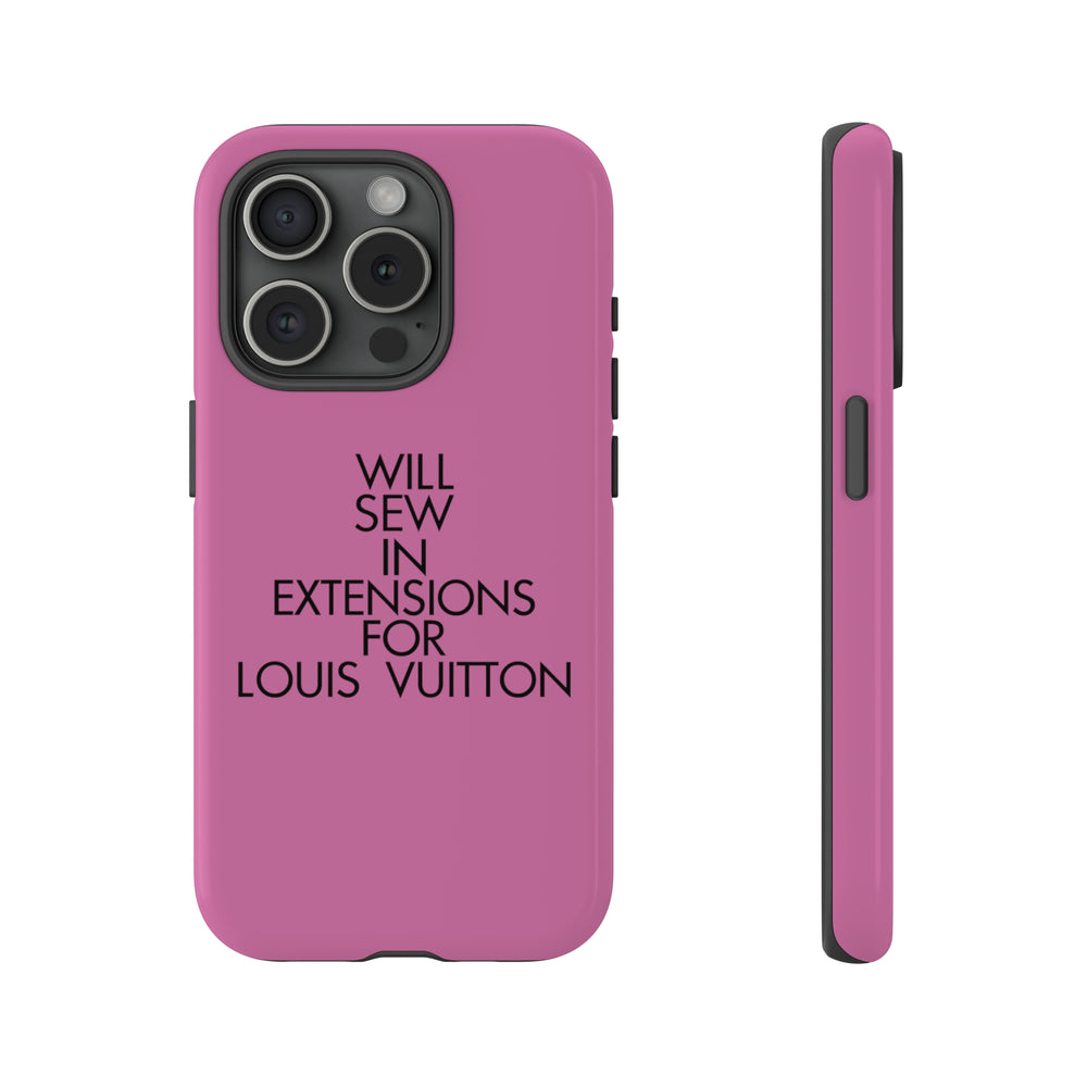 Will Sew In Extensions For L Tough Cell Phone Case- Pink