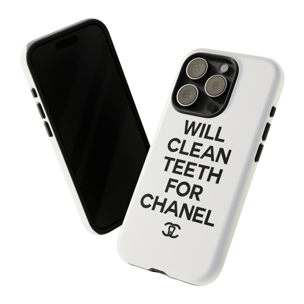 Will Clean Teeth For C Tough Cell Phone Case- White