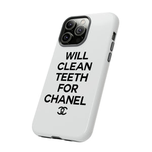 Will Clean Teeth For C Tough Cell Phone Case- White