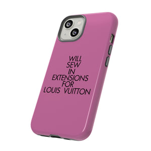 Will Sew In Extensions For L Tough Cell Phone Case- Pink