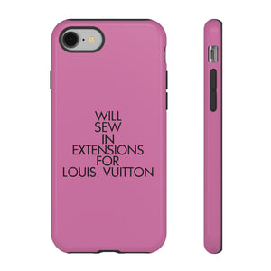 Will Sew In Extensions For L Tough Cell Phone Case- Pink