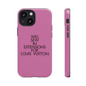 Will Sew In Extensions For L Tough Cell Phone Case- Pink