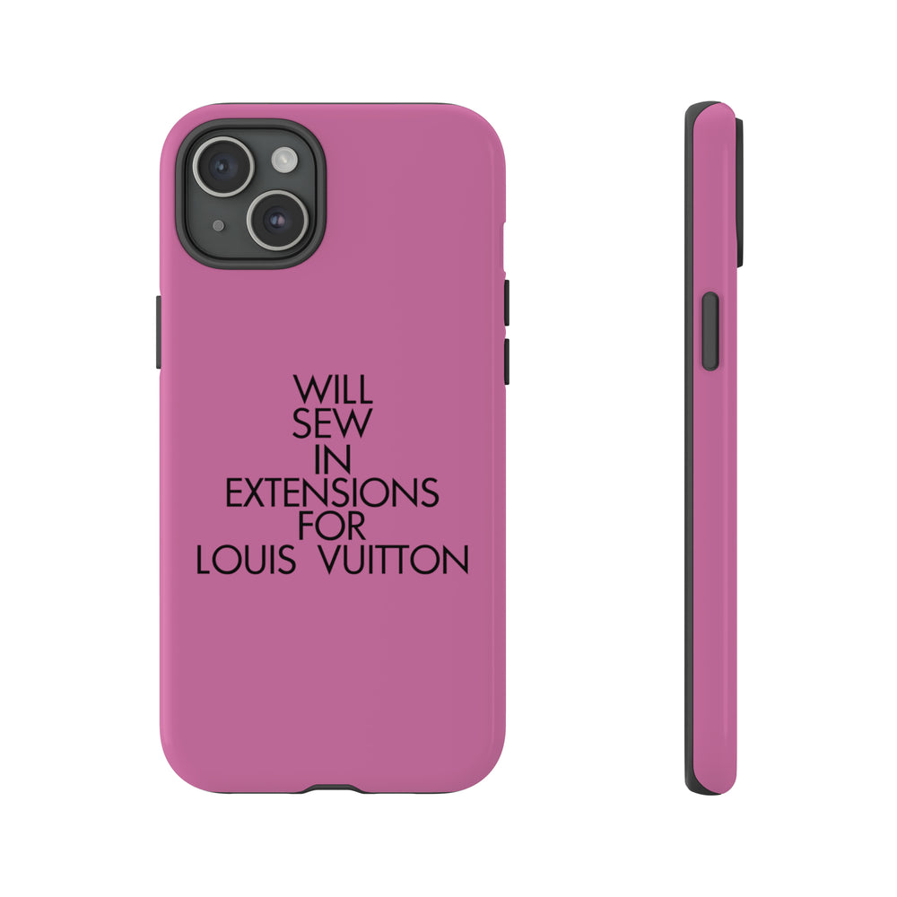 Will Sew In Extensions For L Tough Cell Phone Case- Pink