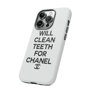 Will Clean Teeth For C Tough Cell Phone Case- White