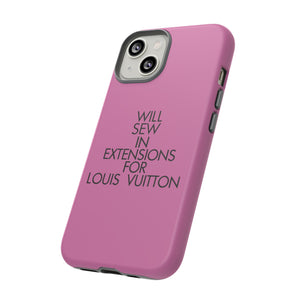 Will Sew In Extensions For L Tough Cell Phone Case- Pink