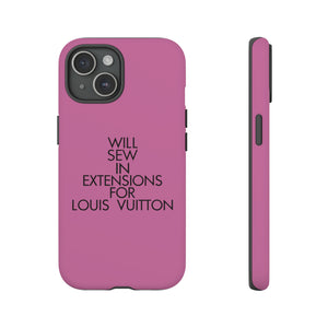 Will Sew In Extensions For L Tough Cell Phone Case- Pink