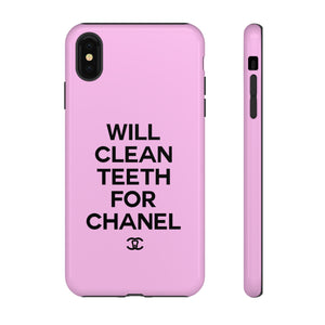 Will Clean Teeth For C Tough Cell Phone Case- Pink