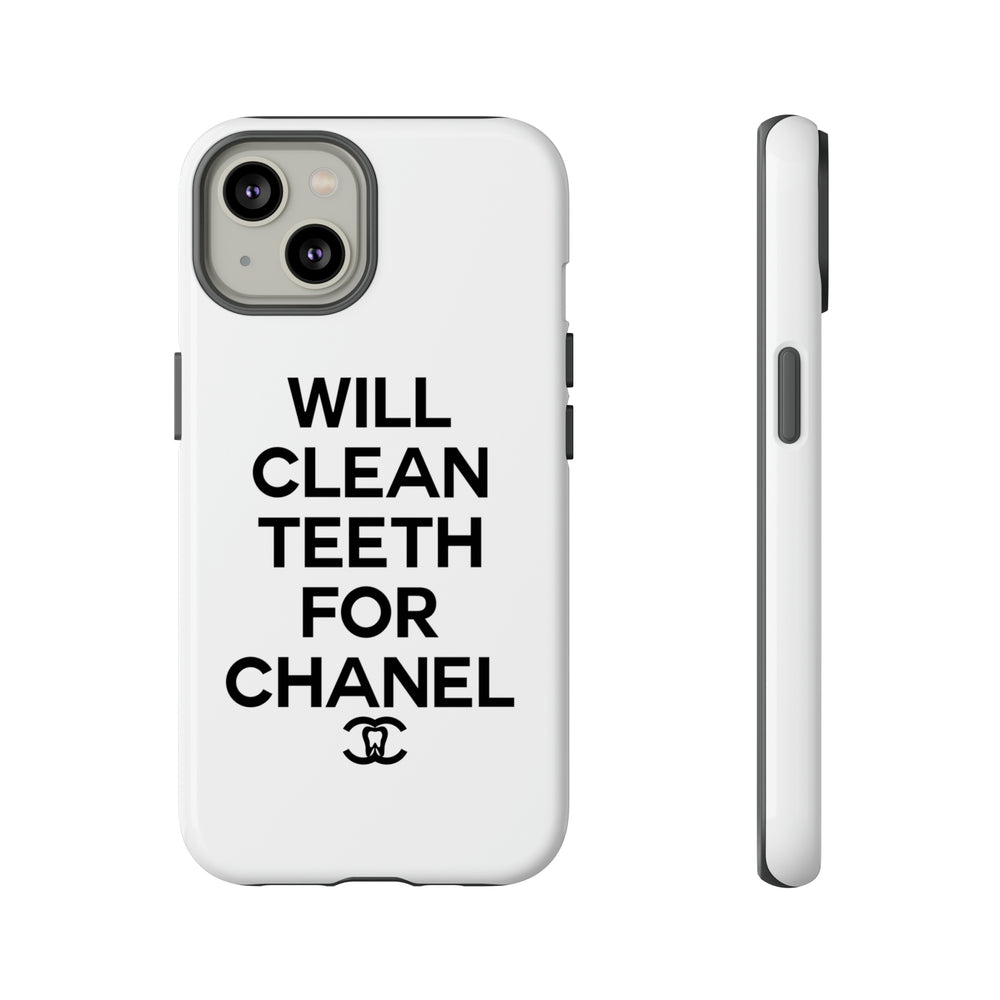 Will Clean Teeth For C Tough Cell Phone Case- White