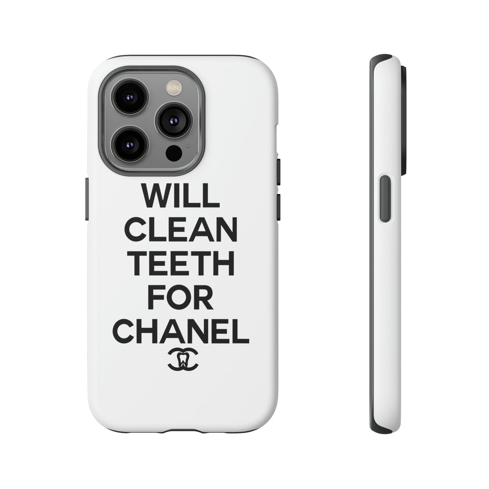 Will Clean Teeth For C Tough Cell Phone Case- White