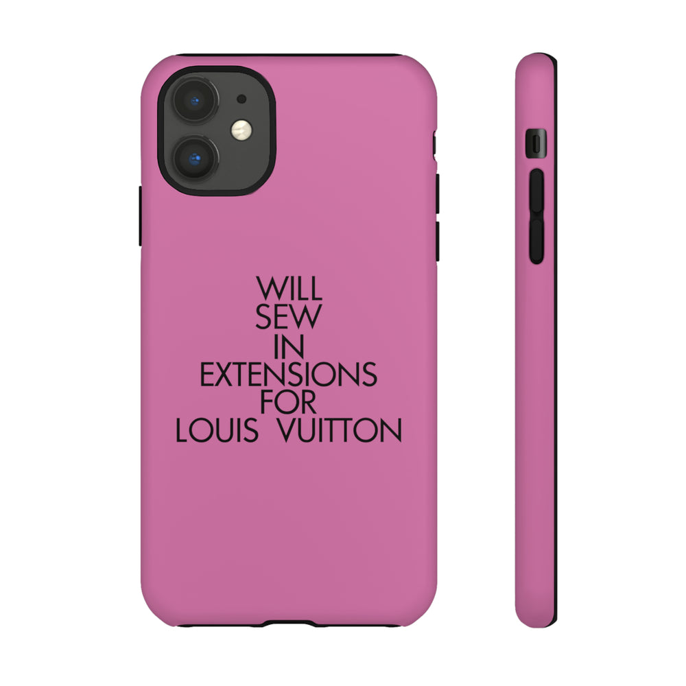 Will Sew In Extensions For L Tough Cell Phone Case- Pink