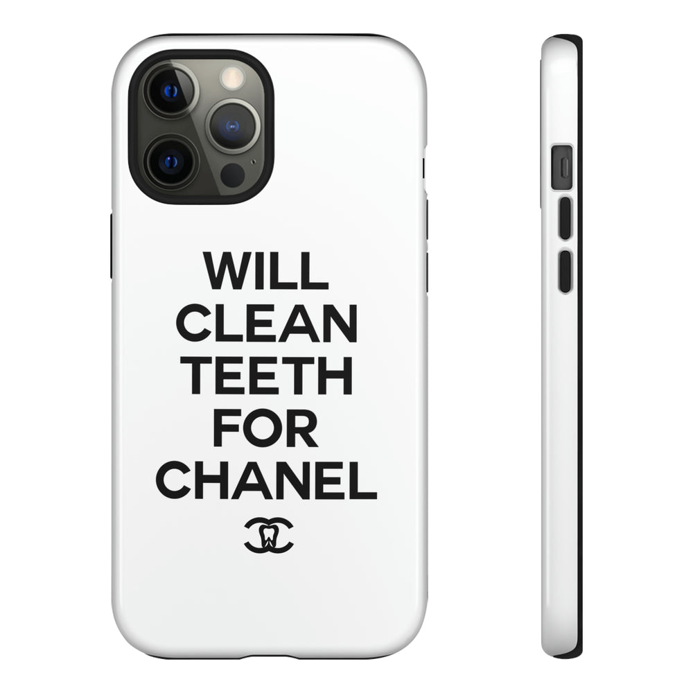 Will Clean Teeth For C Tough Cell Phone Case- White