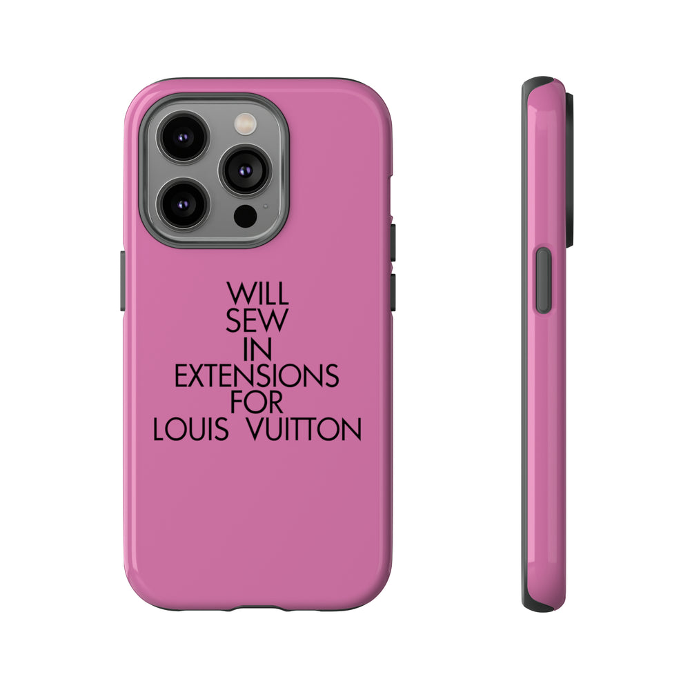 Will Sew In Extensions For L Tough Cell Phone Case- Pink