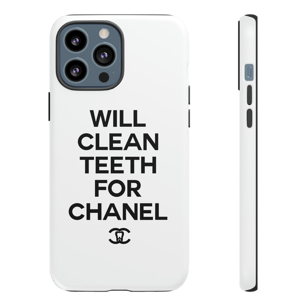 Will Clean Teeth For C Tough Cell Phone Case- White