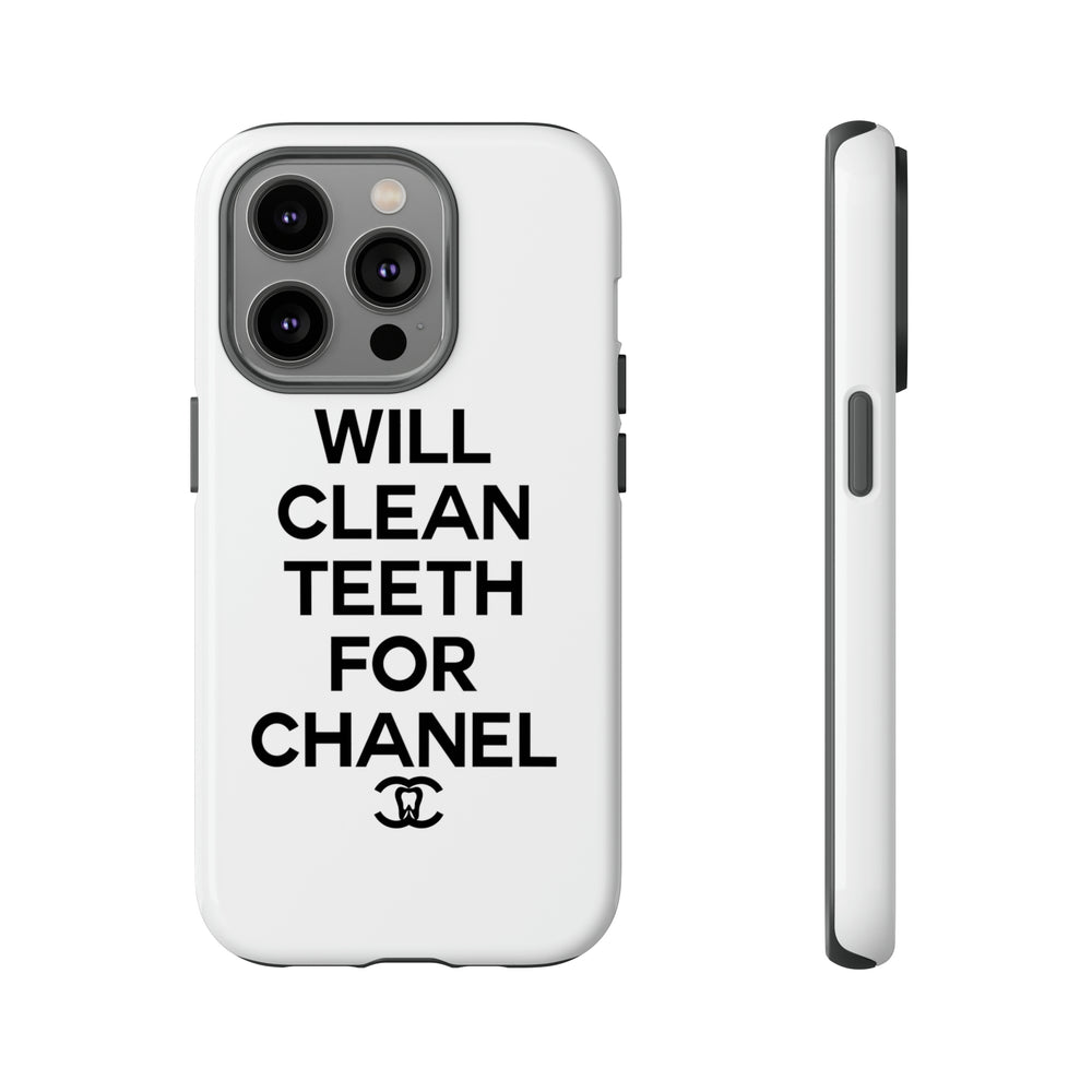 Will Clean Teeth For C Tough Cell Phone Case- White