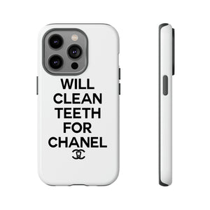 Will Clean Teeth For C Tough Cell Phone Case- White