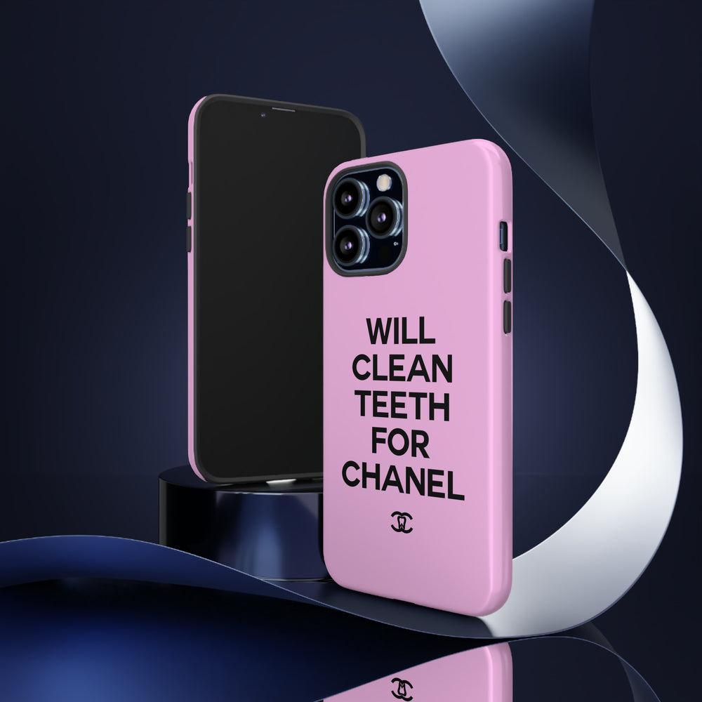 Will Clean Teeth For C Tough Cell Phone Case- Pink