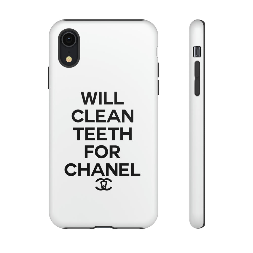 Will Clean Teeth For C Tough Cell Phone Case- White