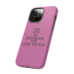 Will Sew In Extensions For L Tough Cell Phone Case- Pink