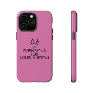 Will Sew In Extensions For L Tough Cell Phone Case- Pink