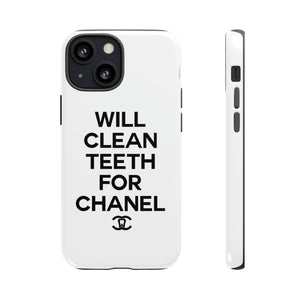 Will Clean Teeth For C Tough Cell Phone Case- White