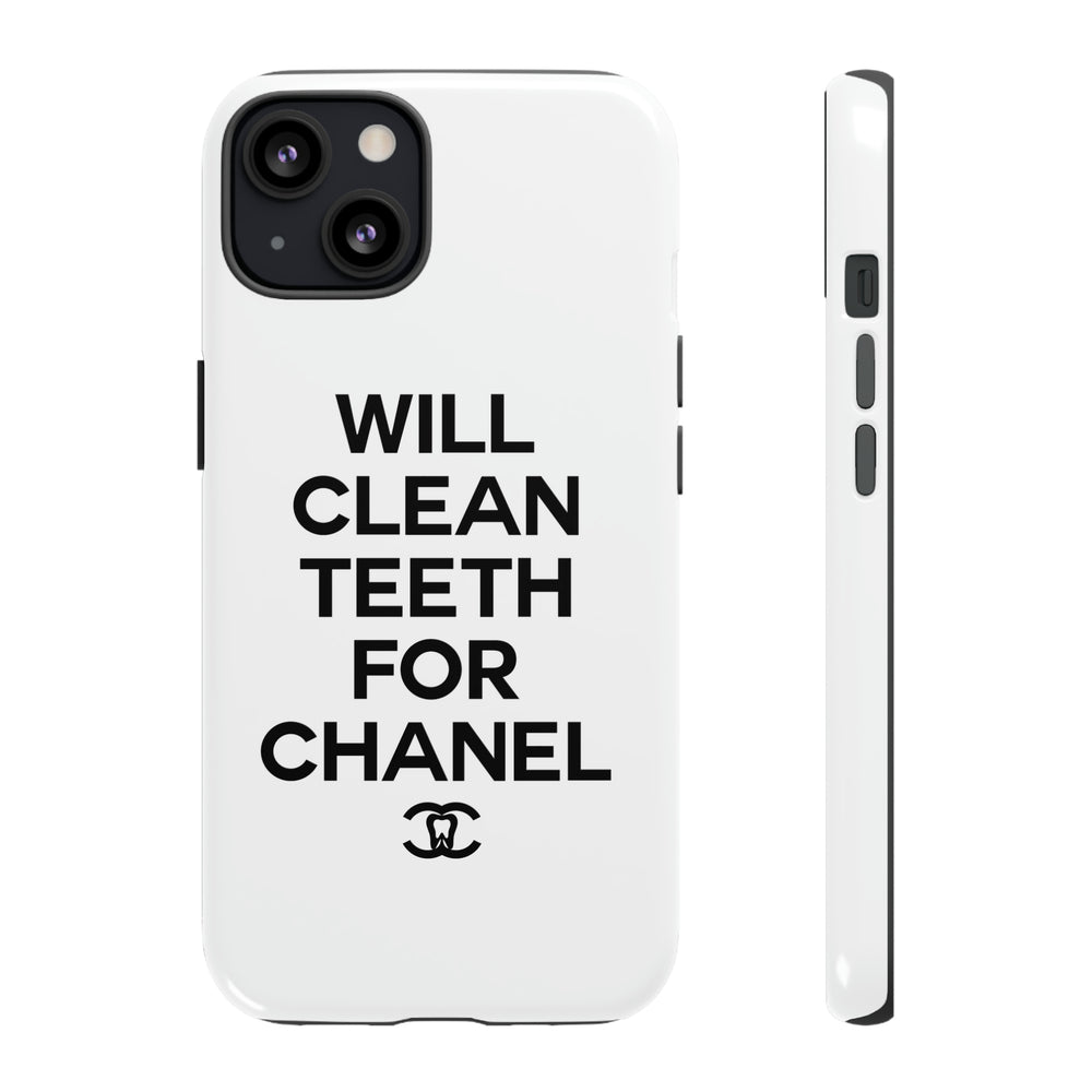 Will Clean Teeth For C Tough Cell Phone Case- White