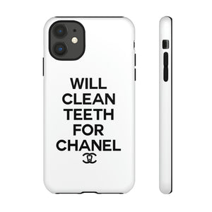 Will Clean Teeth For C Tough Cell Phone Case- White